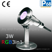 3W RGB3in1 LED Underwater Pool Light with Mounting Base (JP95316)